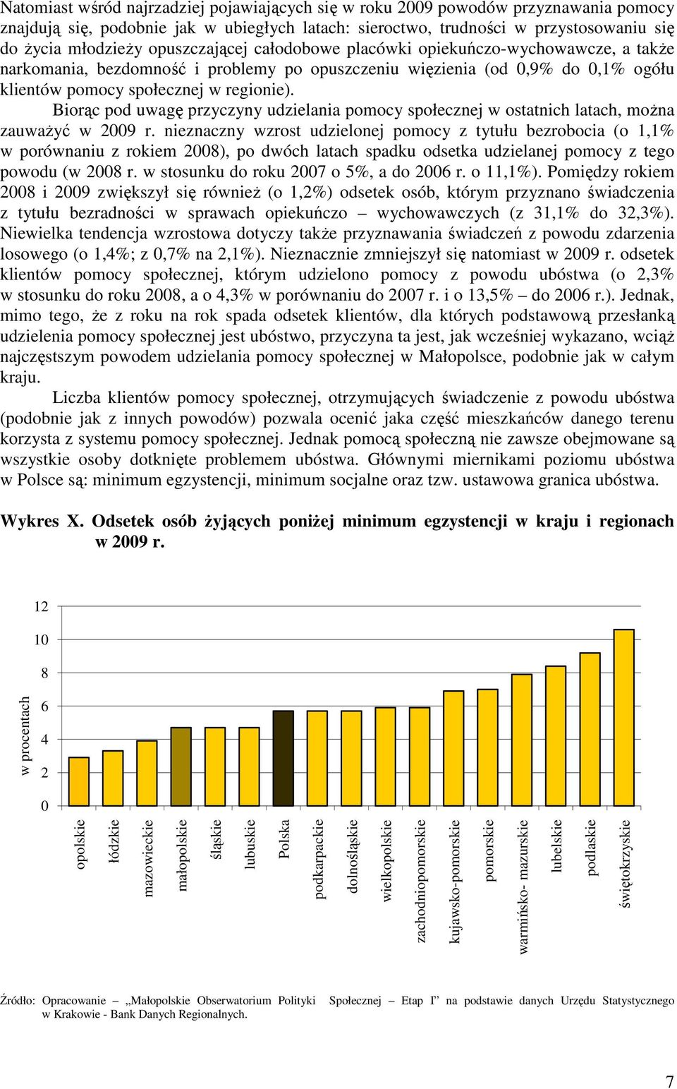 Biorąc pod uwagę przyczyny udzielania pomocy społecznej w ostatnich latach, moŝna zauwaŝyć w 2009 r.