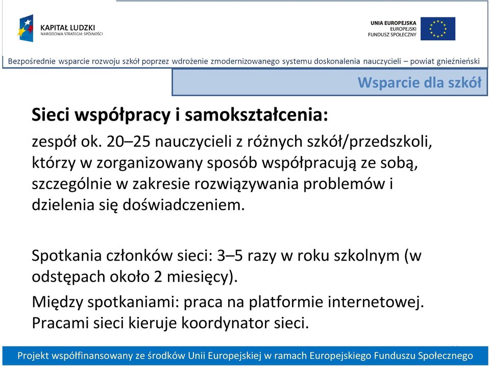 szczególnie w zakresie rozwiązywania problemów i dzielenia się doświadczeniem.