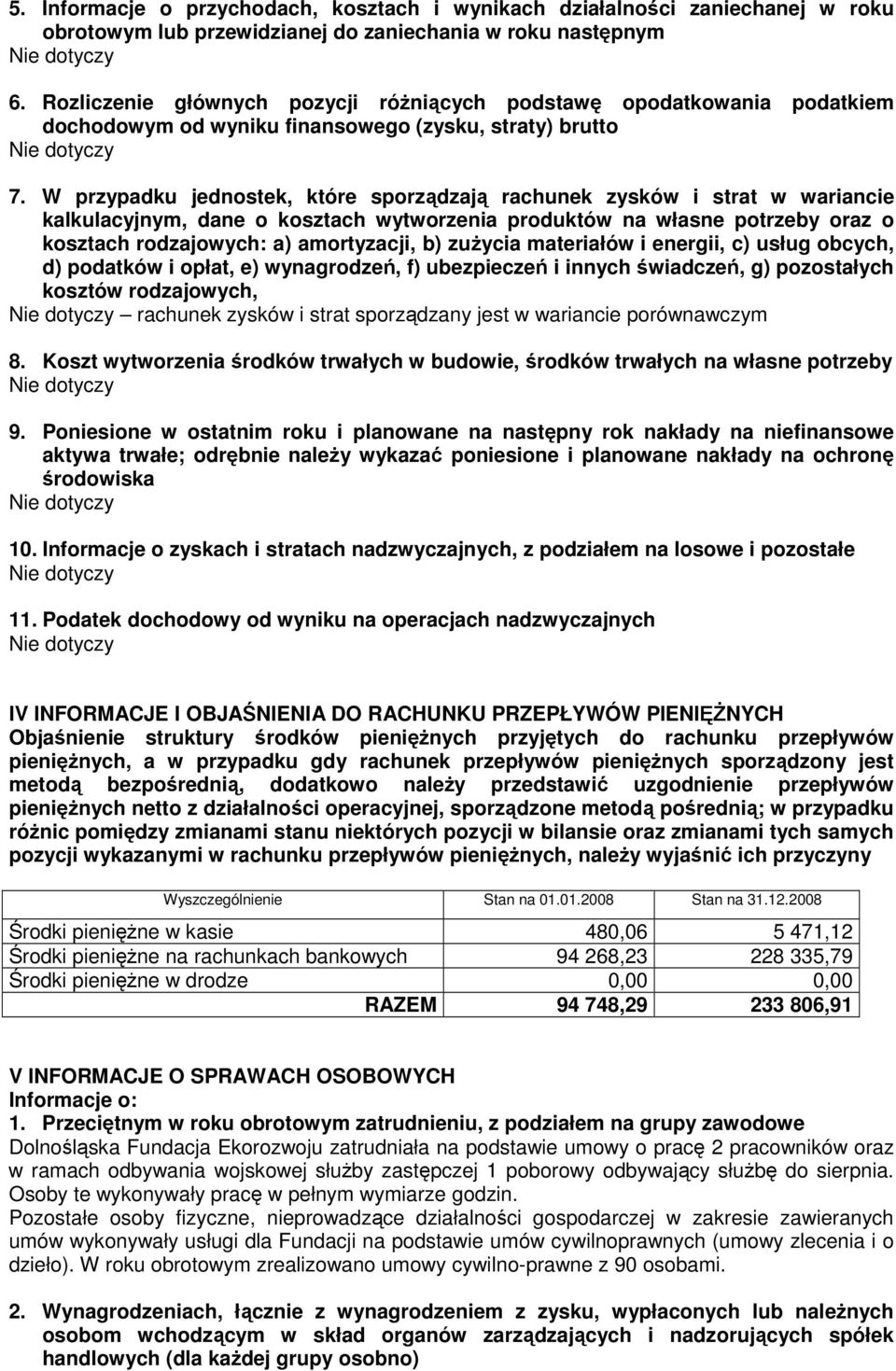 W przypadku jednostek, które sporządzają rachunek zysków i strat w wariancie kalkulacyjnym, dane o kosztach wytworzenia produktów na własne potrzeby oraz o kosztach rodzajowych: a) amortyzacji, b)