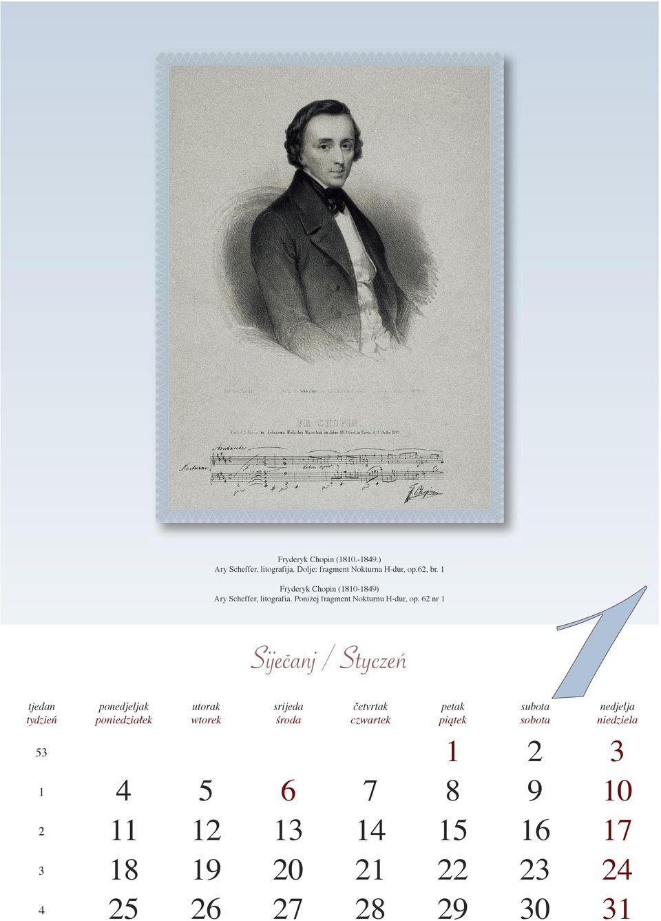 1 Fryderyk Chopin (1810-1849) Ary Scheffer, litografia.