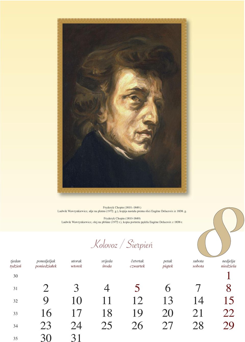 Fryderyk Chopin (1810-1849) Ludwik Wawrynkiewicz, olej na płótnie (1972 r.