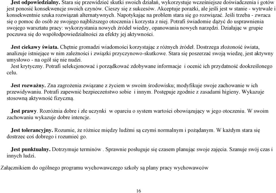 Jeśli trzeba - zwraca się o pomoc do osób ze swojego najbliższego otoczenia i korzysta z niej.