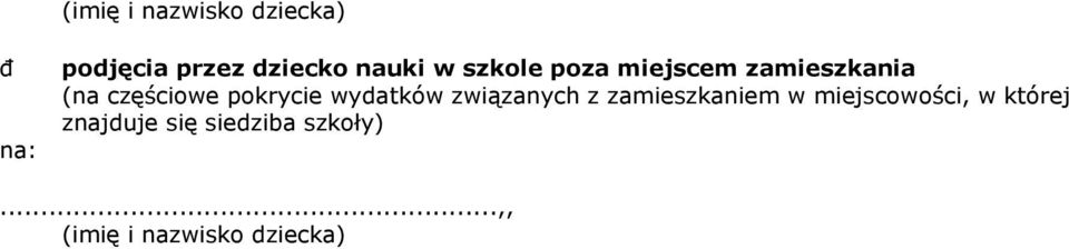 pokrycie wydatków związanych z zamieszkaniem w