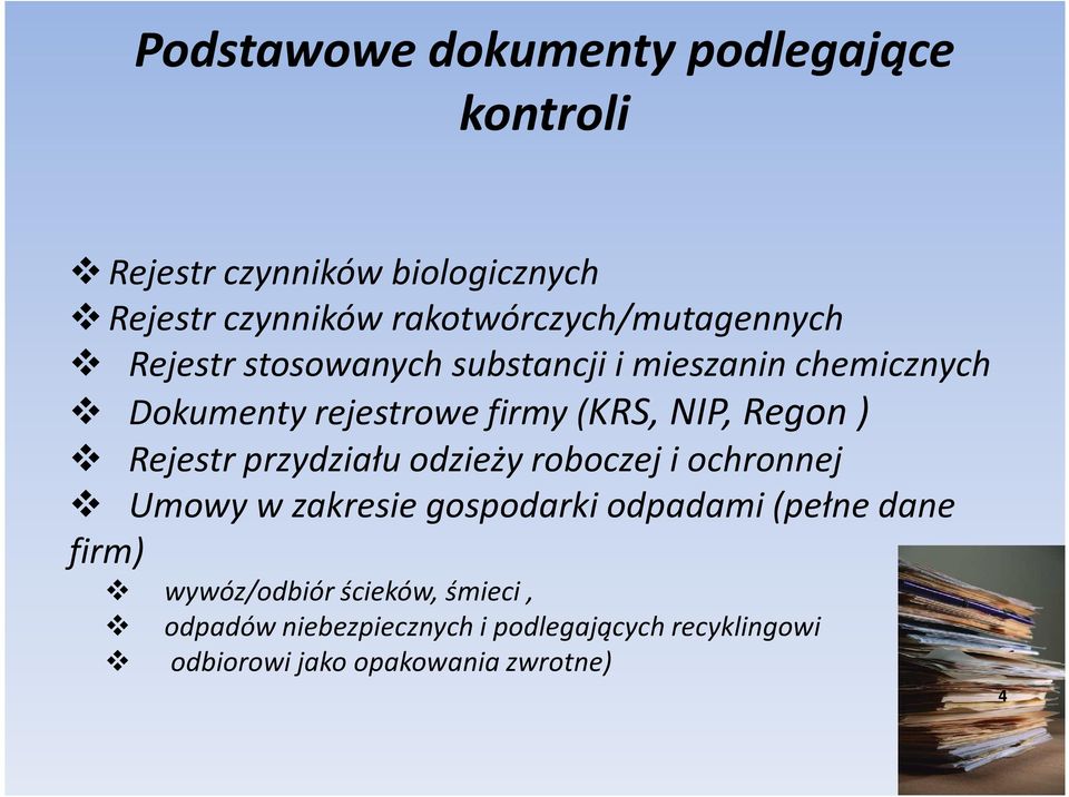 (KRS, NIP, Regon ) Rejestr przydziału odzieży roboczej i ochronnej Umowy w zakresie gospodarki odpadami (pełne