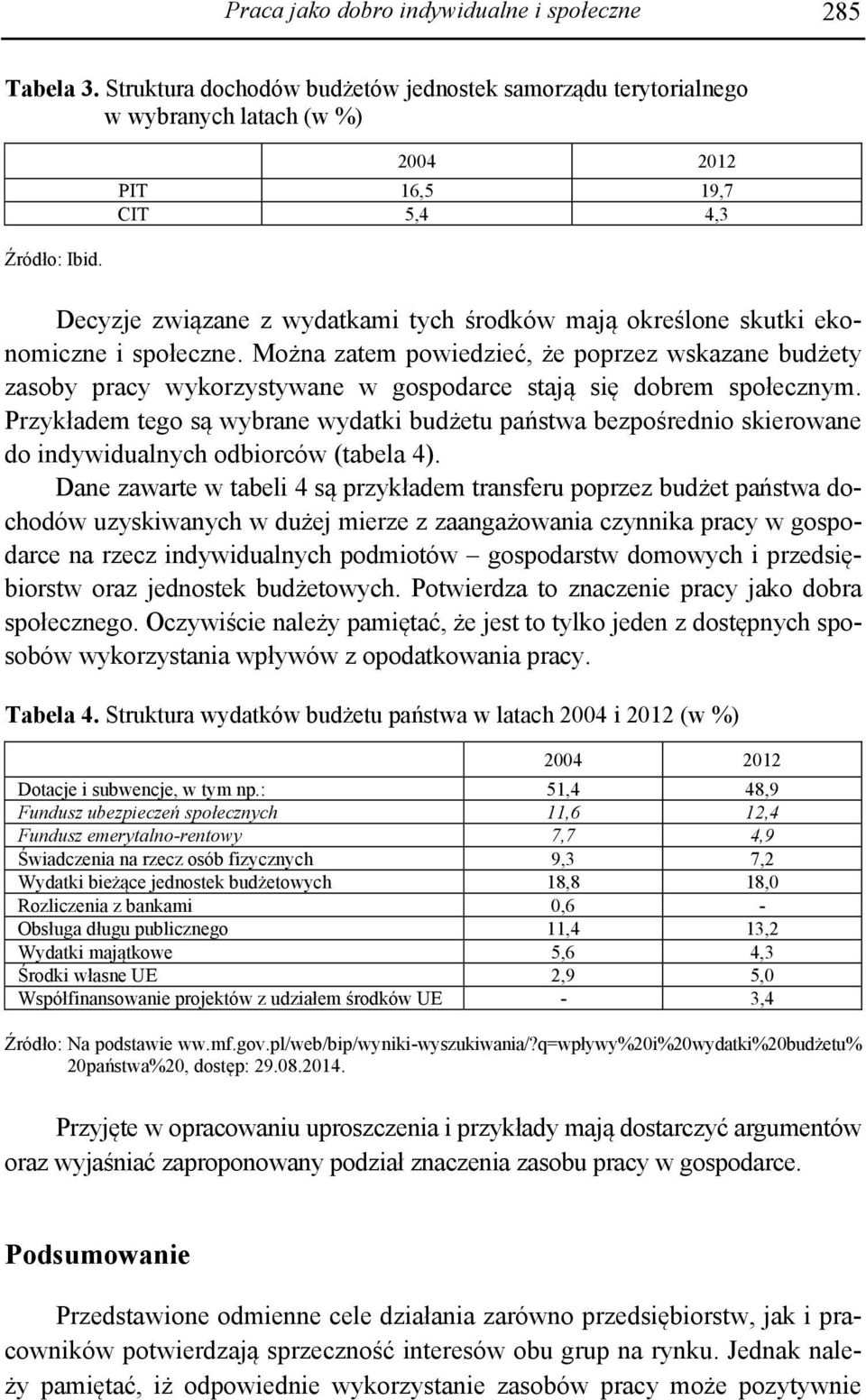Można zatem powiedzieć, że poprzez wskazane budżety zasoby pracy wykorzystywane w gospodarce stają się dobrem społecznym.