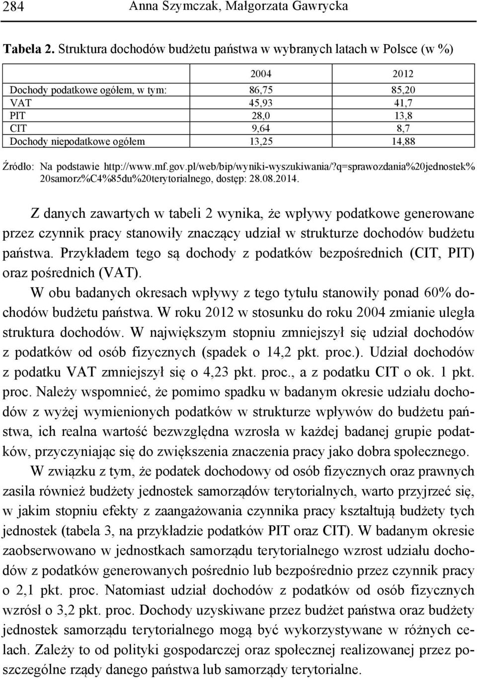 14,88 Źródło: Na podstawie http://www.mf.gov.pl/web/bip/wyniki-wyszukiwania/?q=sprawozdania%20jednostek% 20samorz%C4%85du%20terytorialnego, dostęp: 28.08.2014.