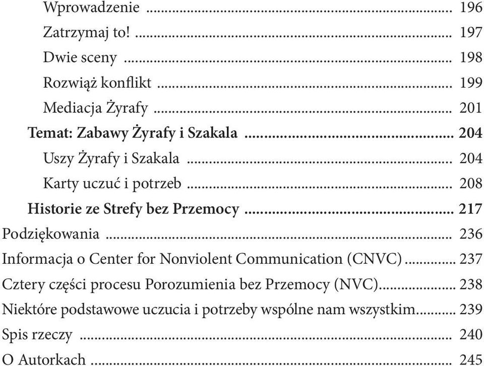 .. 208 Historie ze Strefy bez Przemocy... 217 Podziękowania... 236 Informacja o Center for Nonviolent Communication (CNVC).