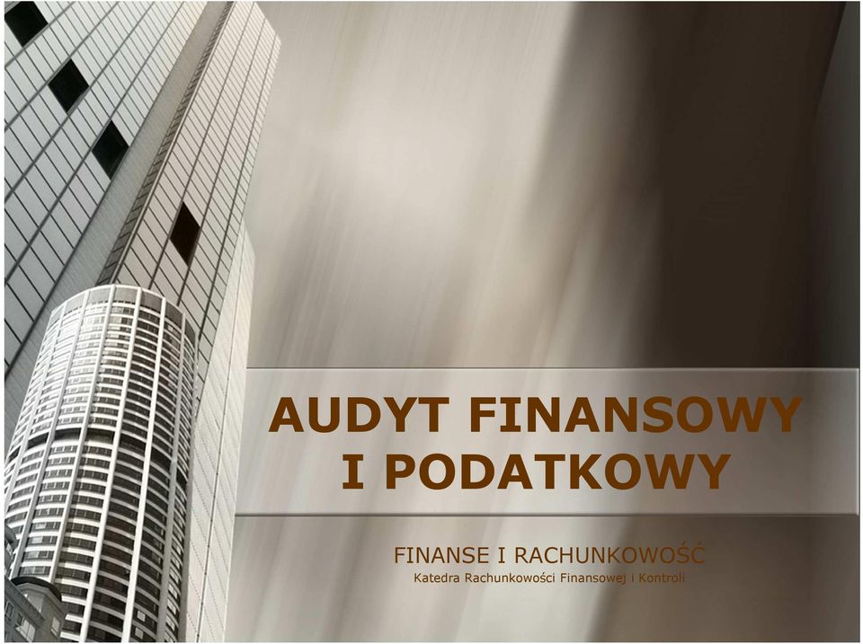 RACHUNKOWOŚĆ Katedra
