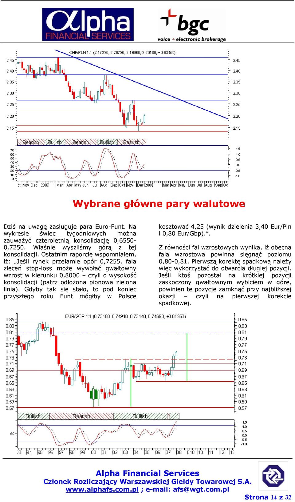zielona linia). Gdyby tak się stało, to pod koniec przyszłego roku Funt mógłby w Polsce kosztować 4,25 (wynik dzielenia 3,40 Eur/Pln i 0,80 Eur/Gbp).
