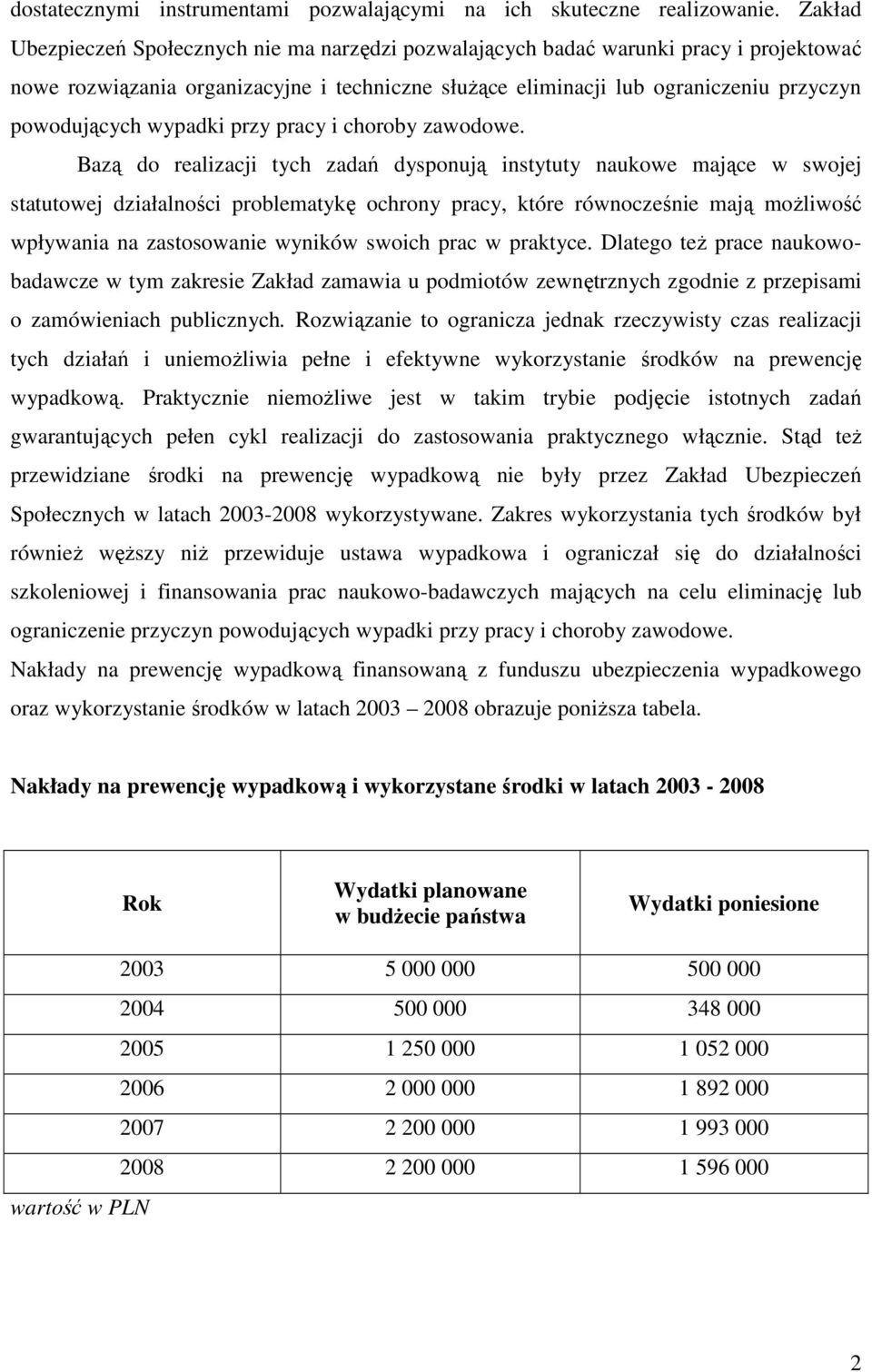 wypadki przy pracy i choroby zawodowe.