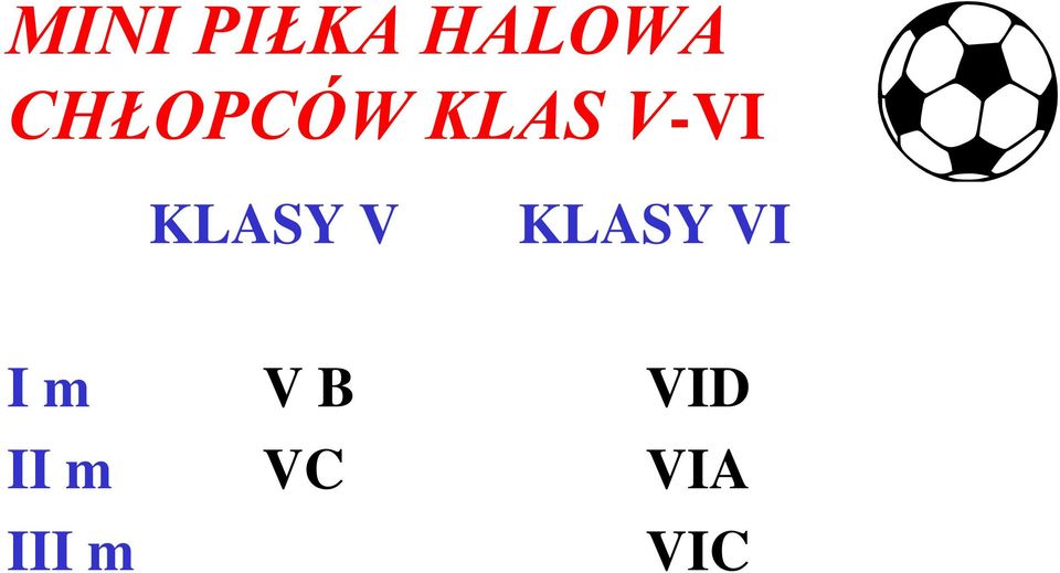 KLASY V KLASY VI I m