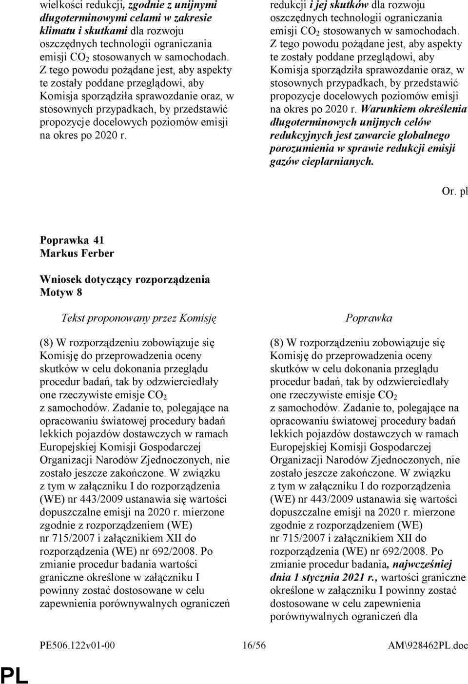 okres po 2020 r. redukcji i jej skutków dla rozwoju oszczędnych technologii ograniczania emisji CO 2 stosowanych w samochodach.  okres po 2020 r.