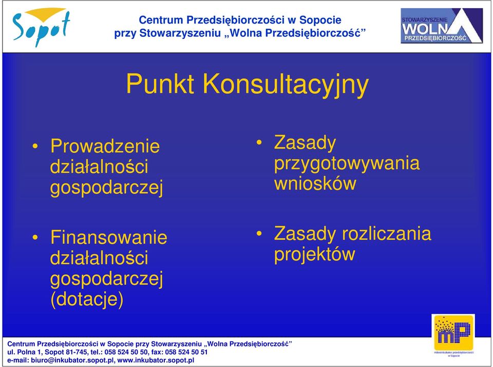 działalności gospodarczej (dotacje)
