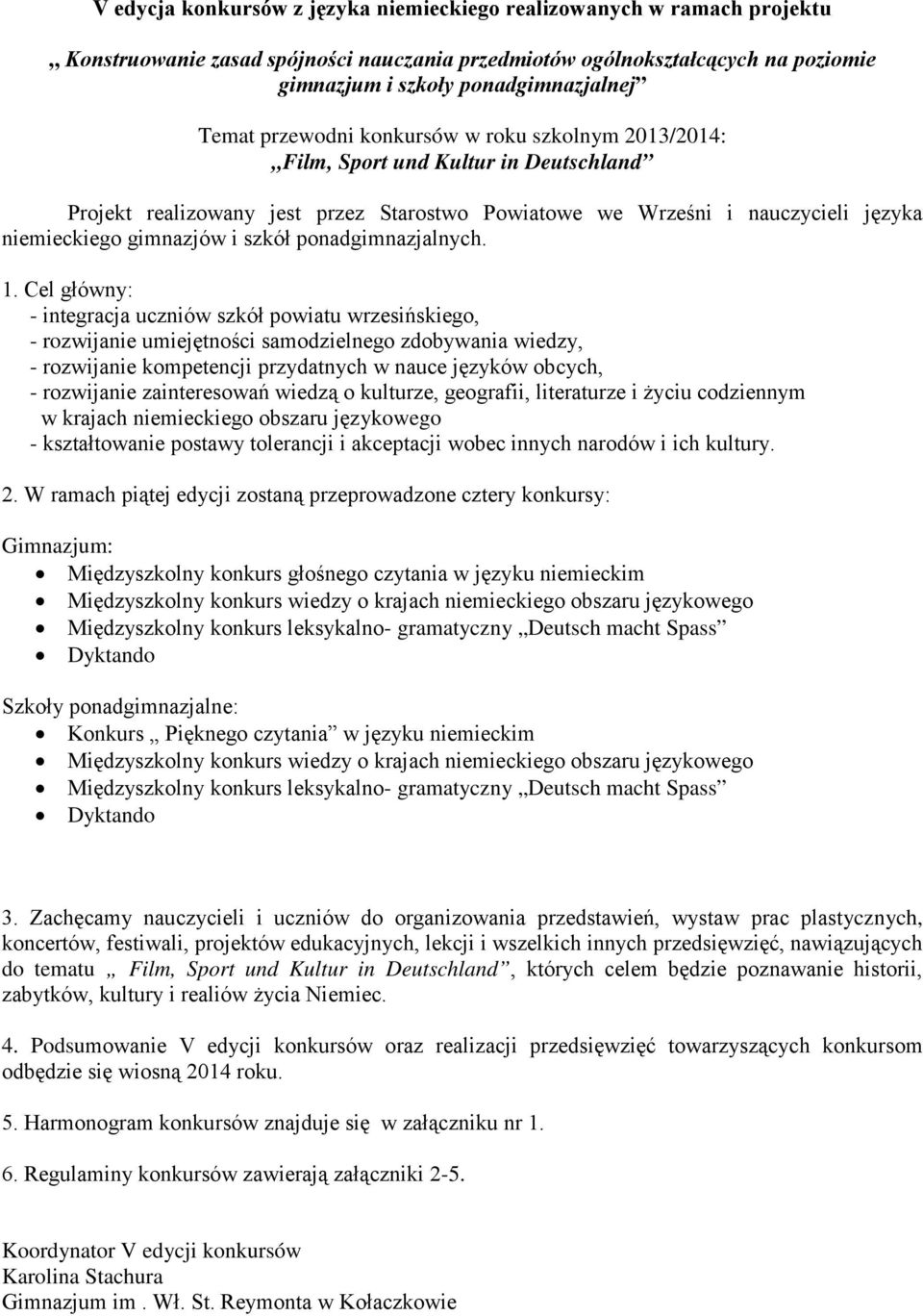 ponadgimnazjalnych. 1.