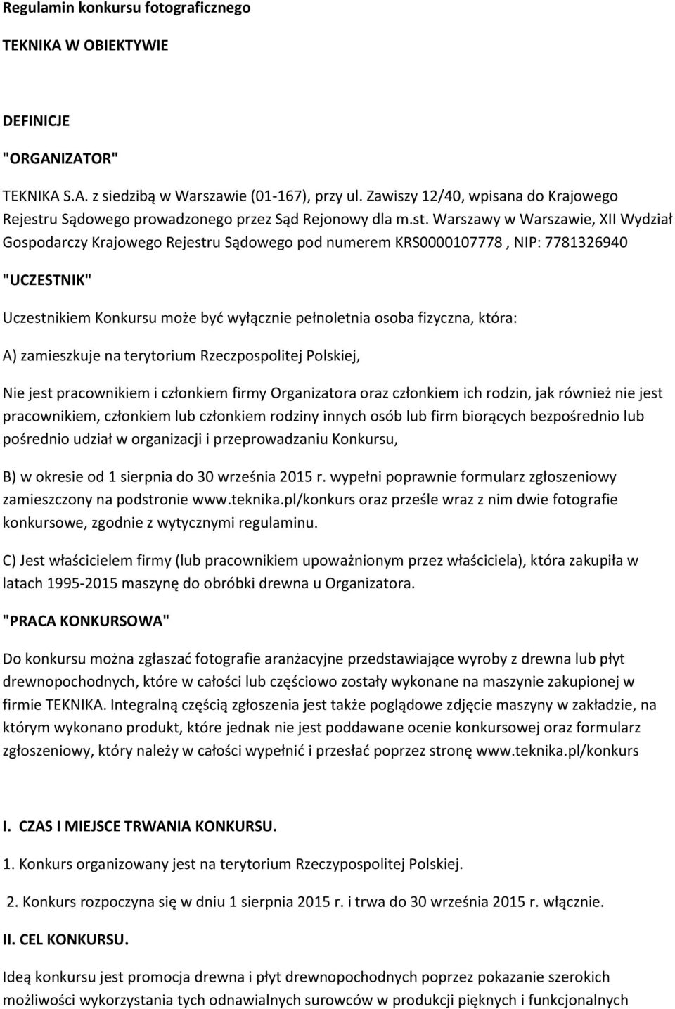 u Sądowego prowadzonego przez Sąd Rejonowy dla m.st.