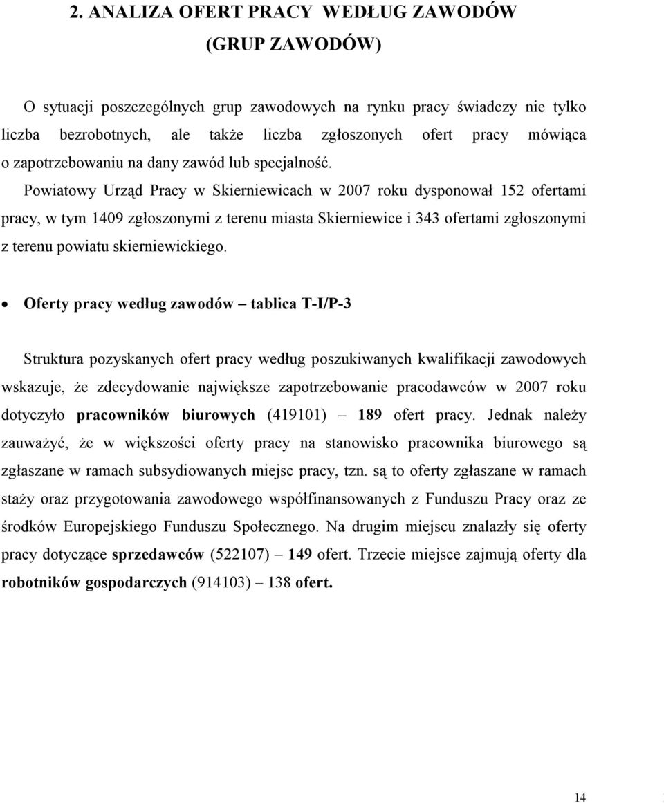 zapotrzebowaniu na dany zawód lub specjalność.