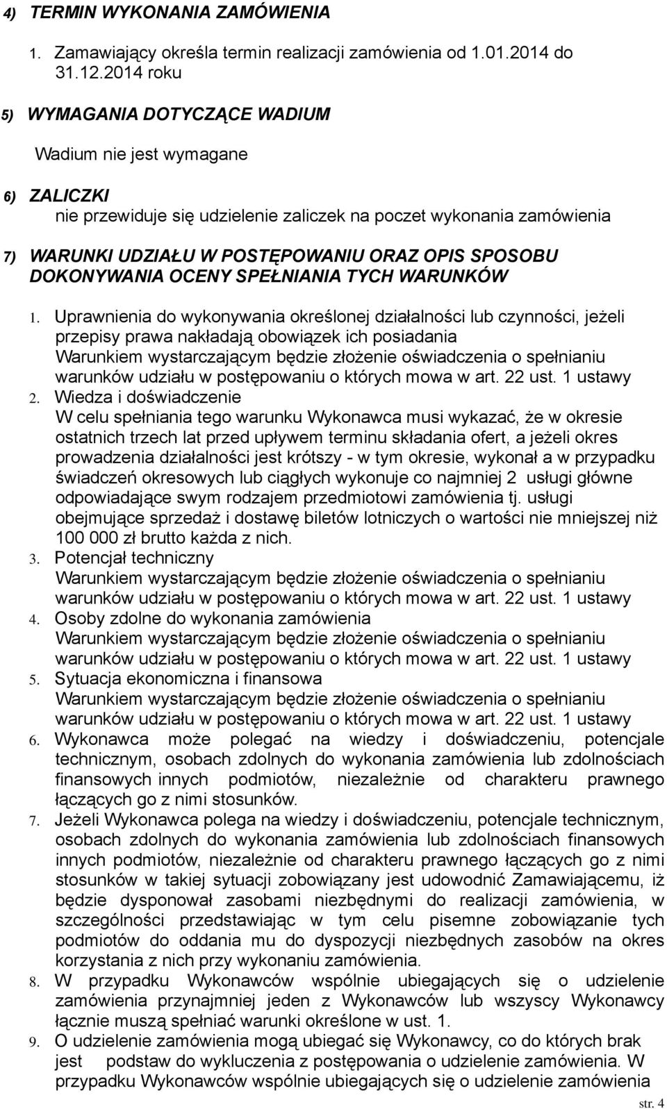 DOKONYWANIA OCENY SPEŁNIANIA TYCH WARUNKÓW 1.