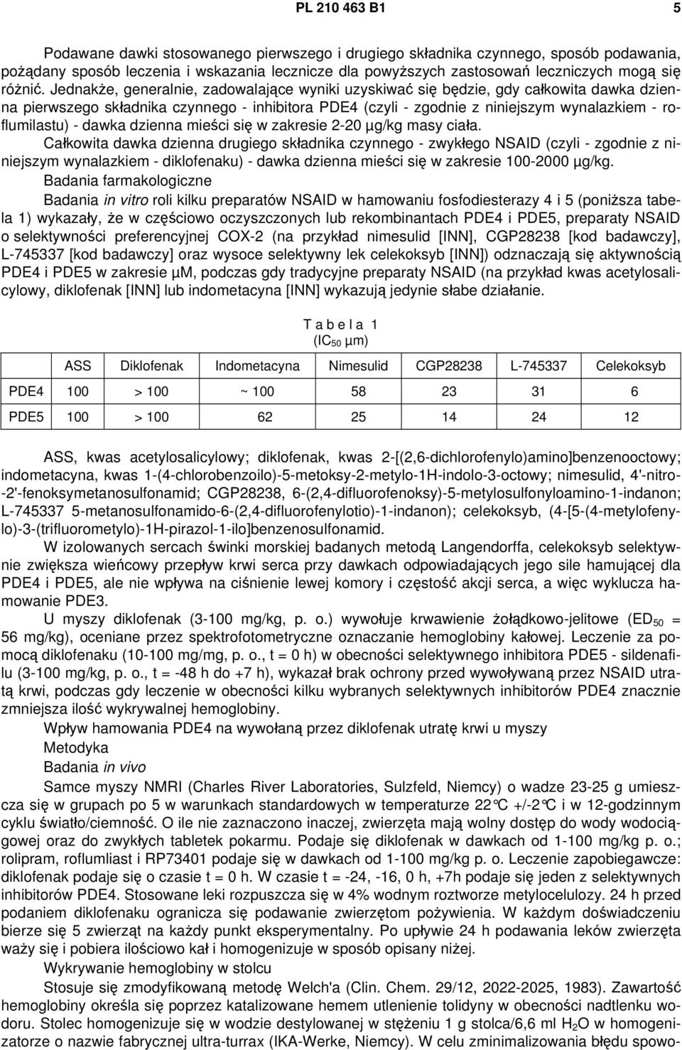 Jednakże, generalnie, zadowalające wyniki uzyskiwać się będzie, gdy całkowita dawka dzienna pierwszego składnika czynnego - inhibitora PDE4 (czyli - zgodnie z niniejszym wynalazkiem - roflumilastu) -