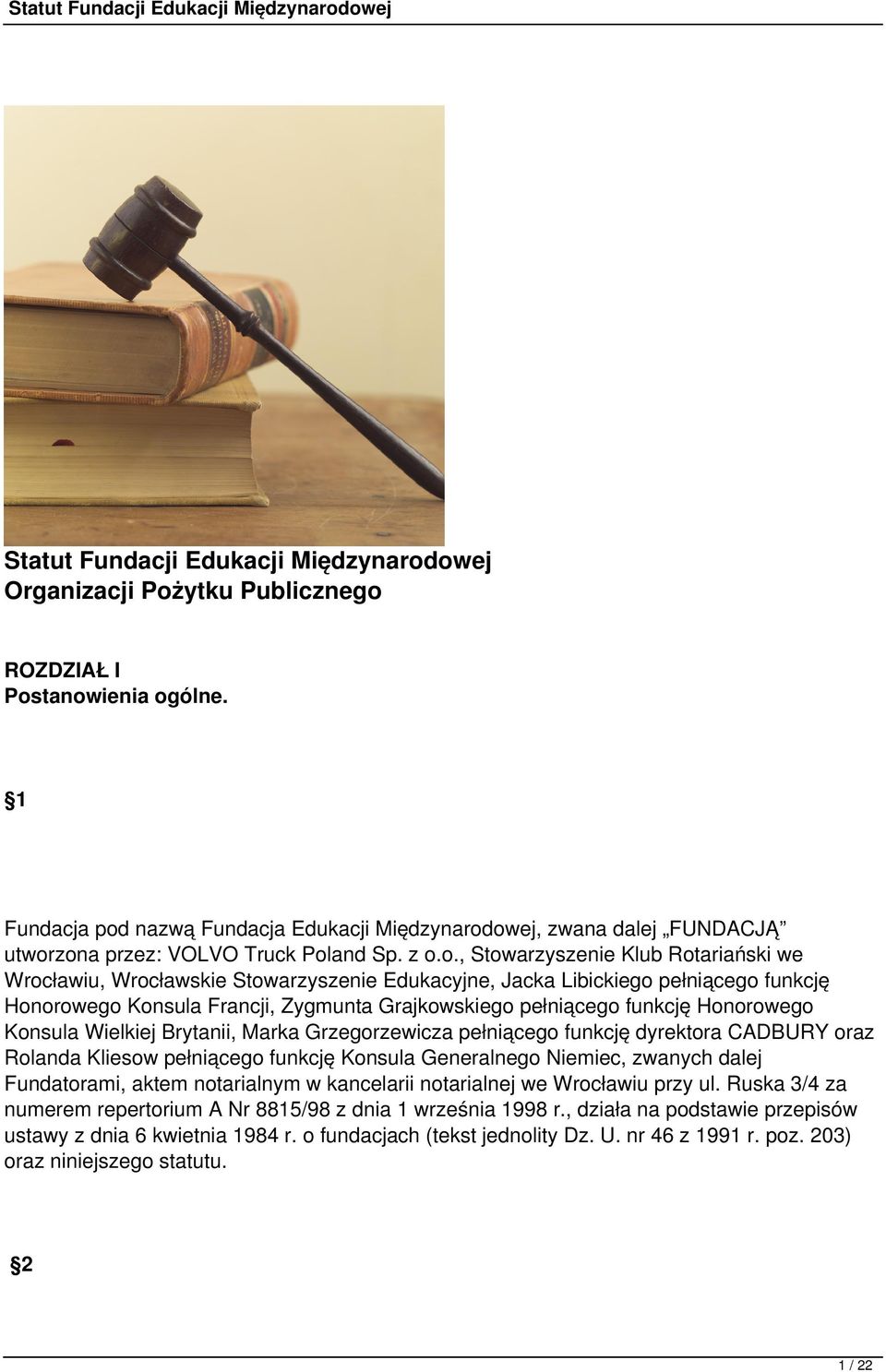 nazwą Fundacja Edukacji Międzynarod