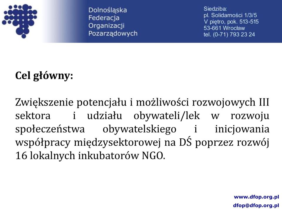 rozwoju społeczeństwa obywatelskiego i inicjowania