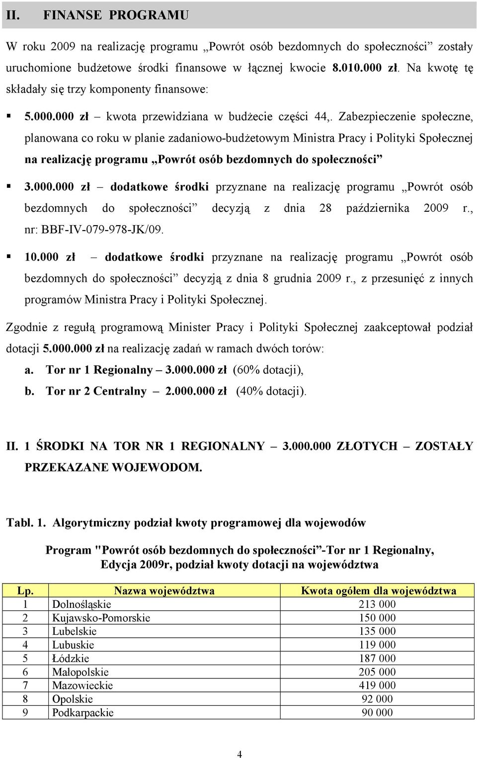Zabezpieczenie społeczne, planowana co roku w planie zadaniowo-budżetowym Ministra Pracy i Polityki Społecznej na realizację programu Powrót osób bezdomnych do społeczności 3.000.