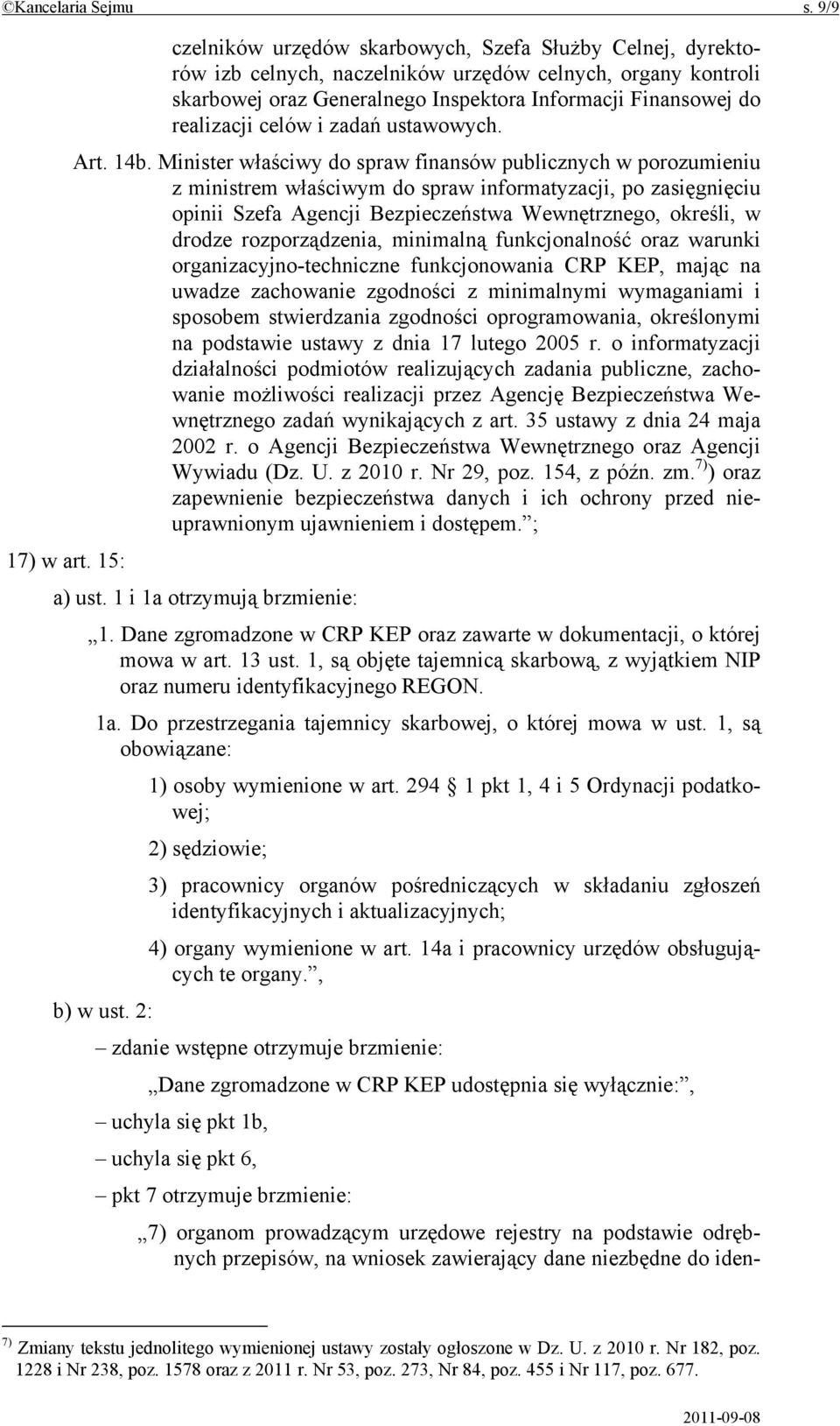 celów i zadań ustawowych. Art. 14b.