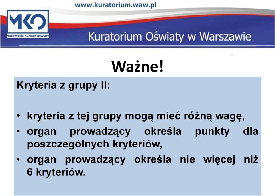 organ prowadzący określa punkty dla