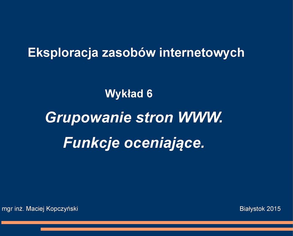 Grupowanie stron WWW.