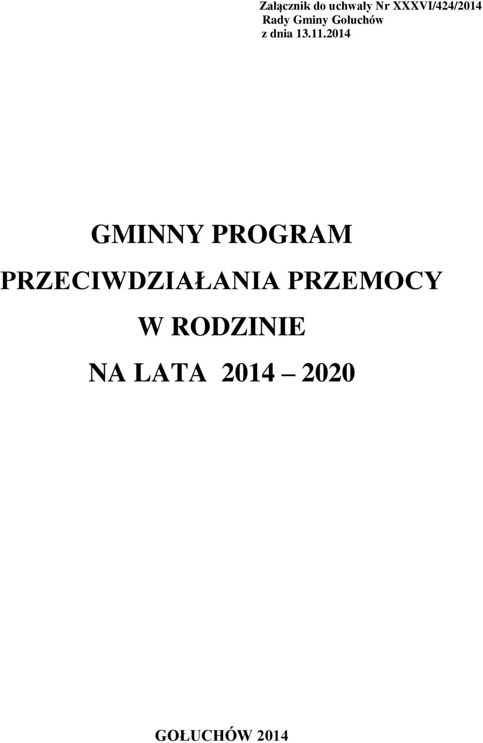 2014 GMINNY PROGRAM PRZECIWDZIAŁANIA