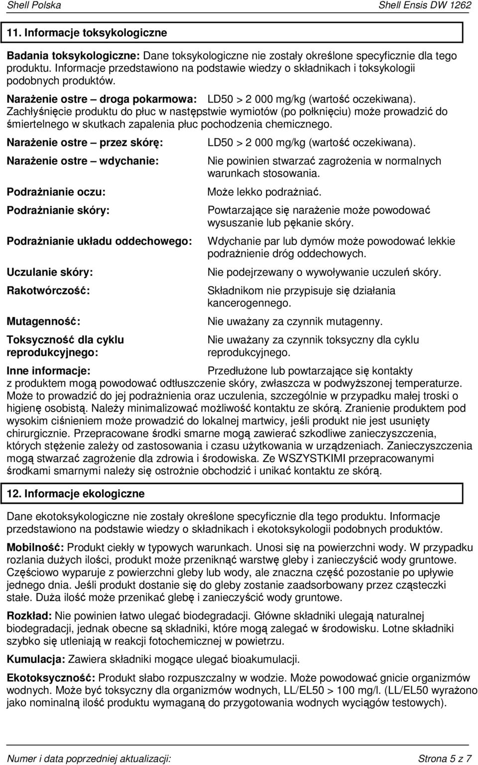Zachłyśnięcie produktu do płuc w następstwie wymiotów (po połknięciu) może prowadzić do śmiertelnego w skutkach zapalenia płuc pochodzenia chemicznego.