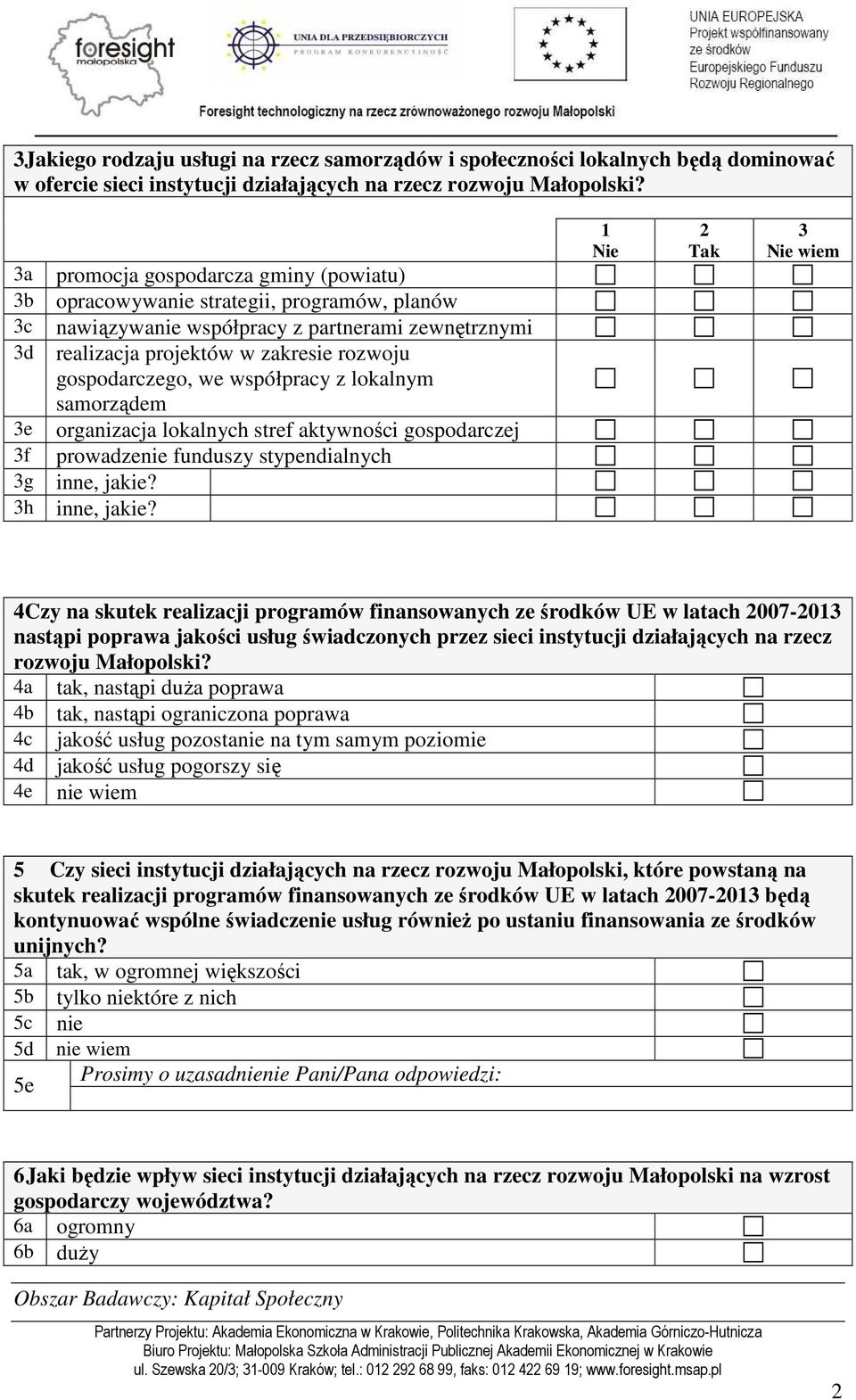 gospodarczego, we współpracy z lokalnym samorządem organizacja lokalnych stref aktywności gospodarczej prowadzenie funduszy stypendialnych wiem 4Czy na skutek realizacji programów finansowanych ze