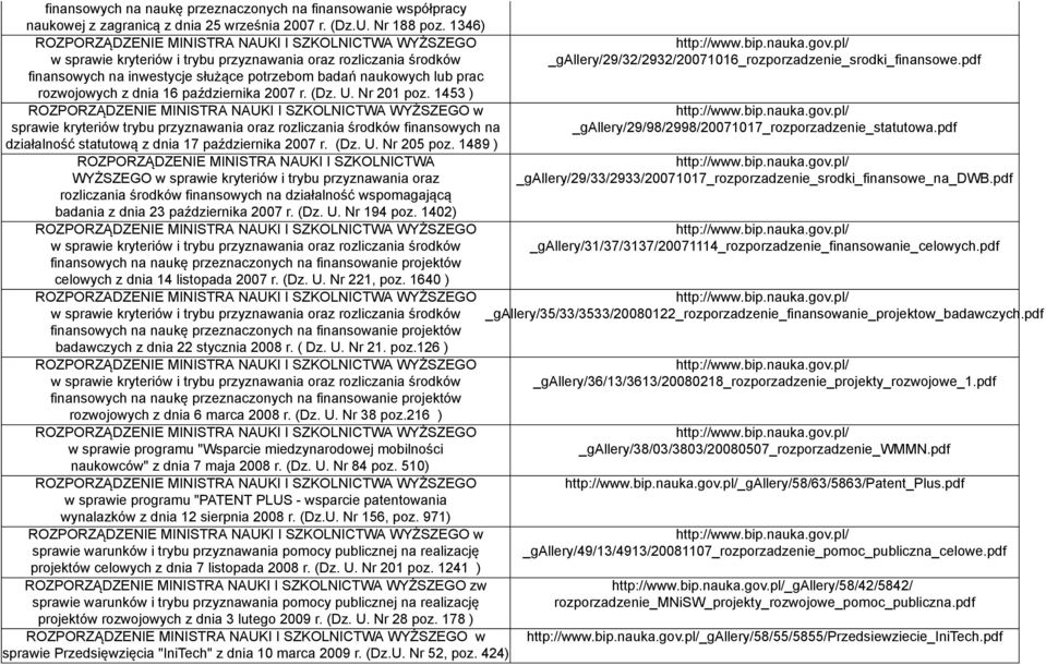 1453 ) w sprawie kryteriów trybu przyznawania oraz rozliczania środków finansowych na działalność statutową z dnia 17 października 2007 r. (Dz. U. Nr 205 poz.