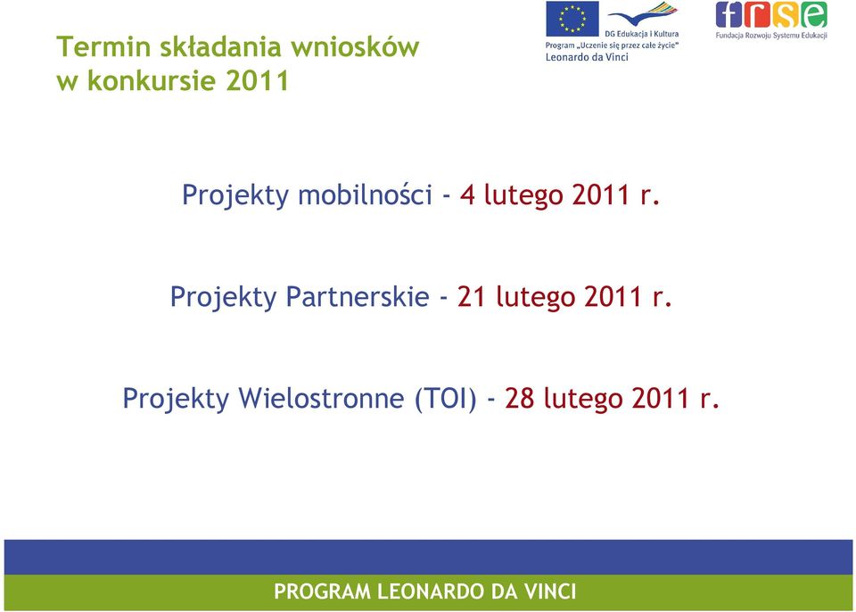 Projekty Partnerskie - 21 lutego 2011 r.