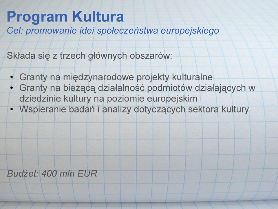 bieżącą działalność podmiotów działających w dziedzinie kultury na poziomie