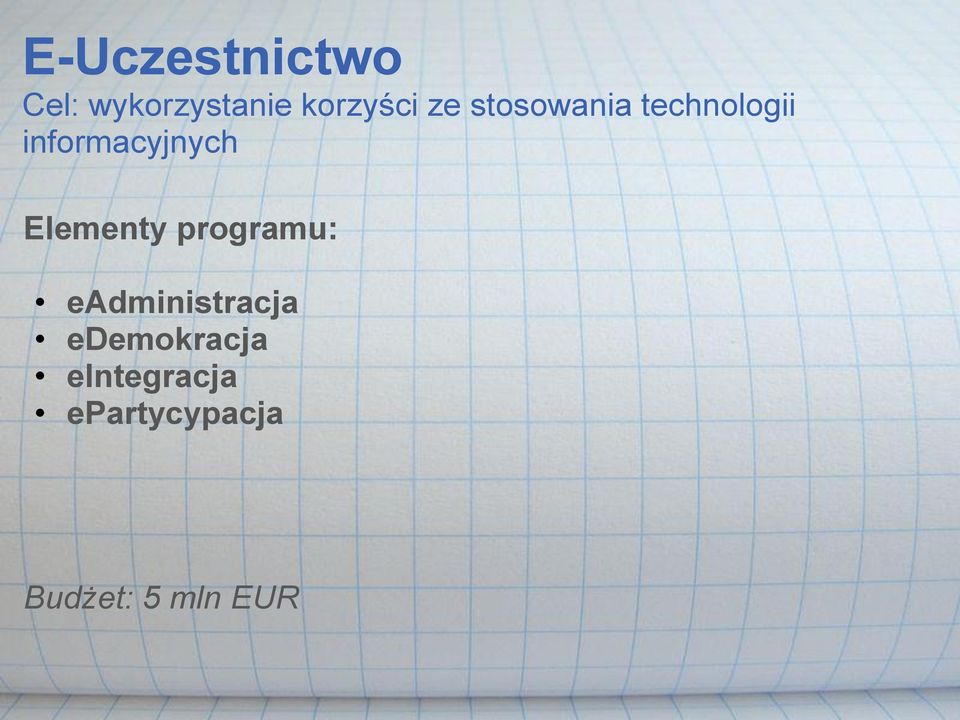 Elementy programu: eadministracja