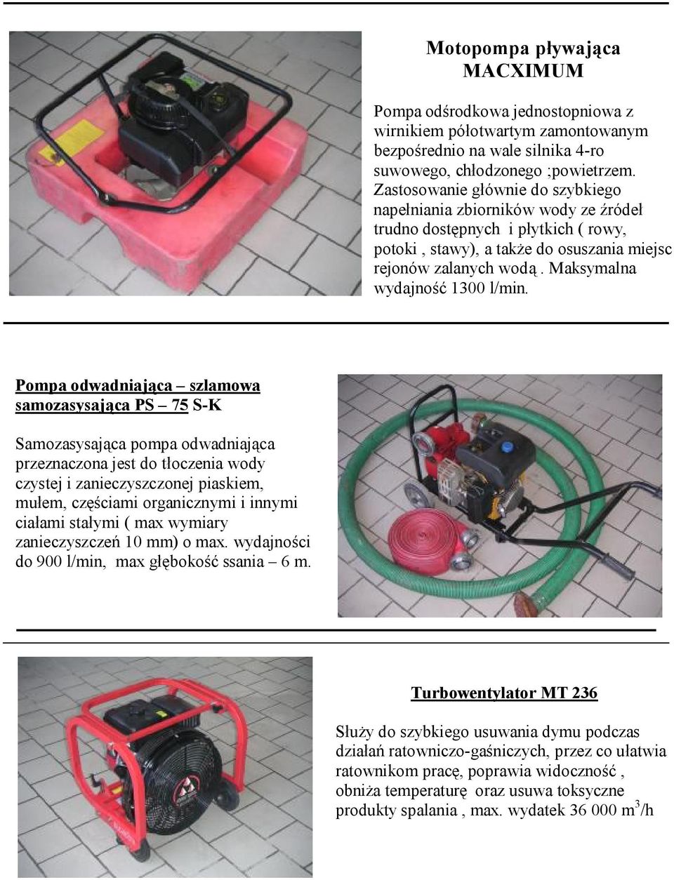 Maksymalna wydajność 1300 l/min.