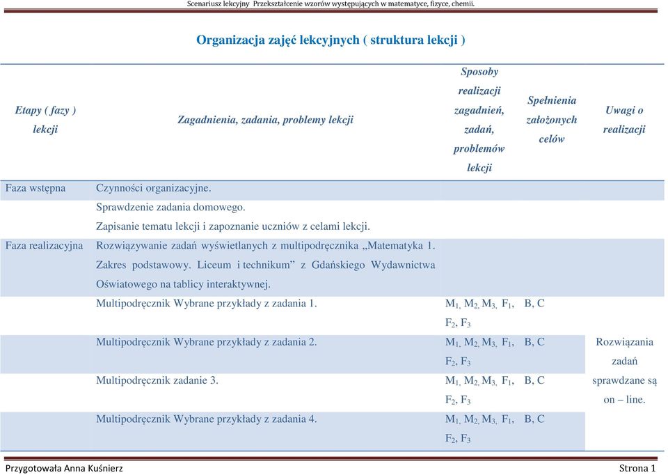 Zakres podstawowy. Liceum i technikum z Gdańskiego Wydawnictwa Oświatowego na tablicy interaktywnej. Multipodręcznik Wybrane przykłady z zadania 1.