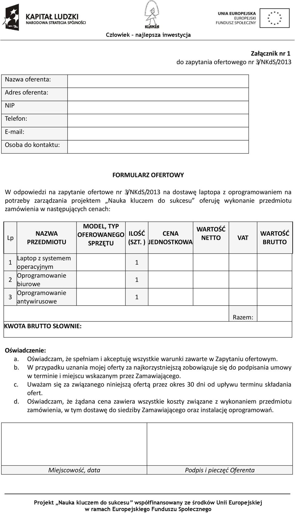 SPRZĘTU ILOŚĆ (SZT.