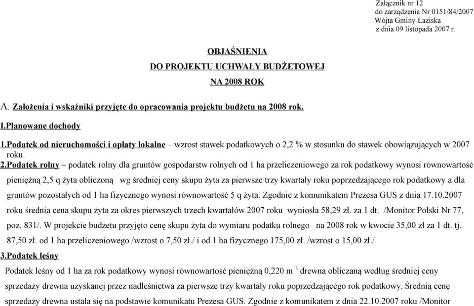Podatek od nieruchomości i opłaty lokalne wzrost stawek podatkowych o 2,