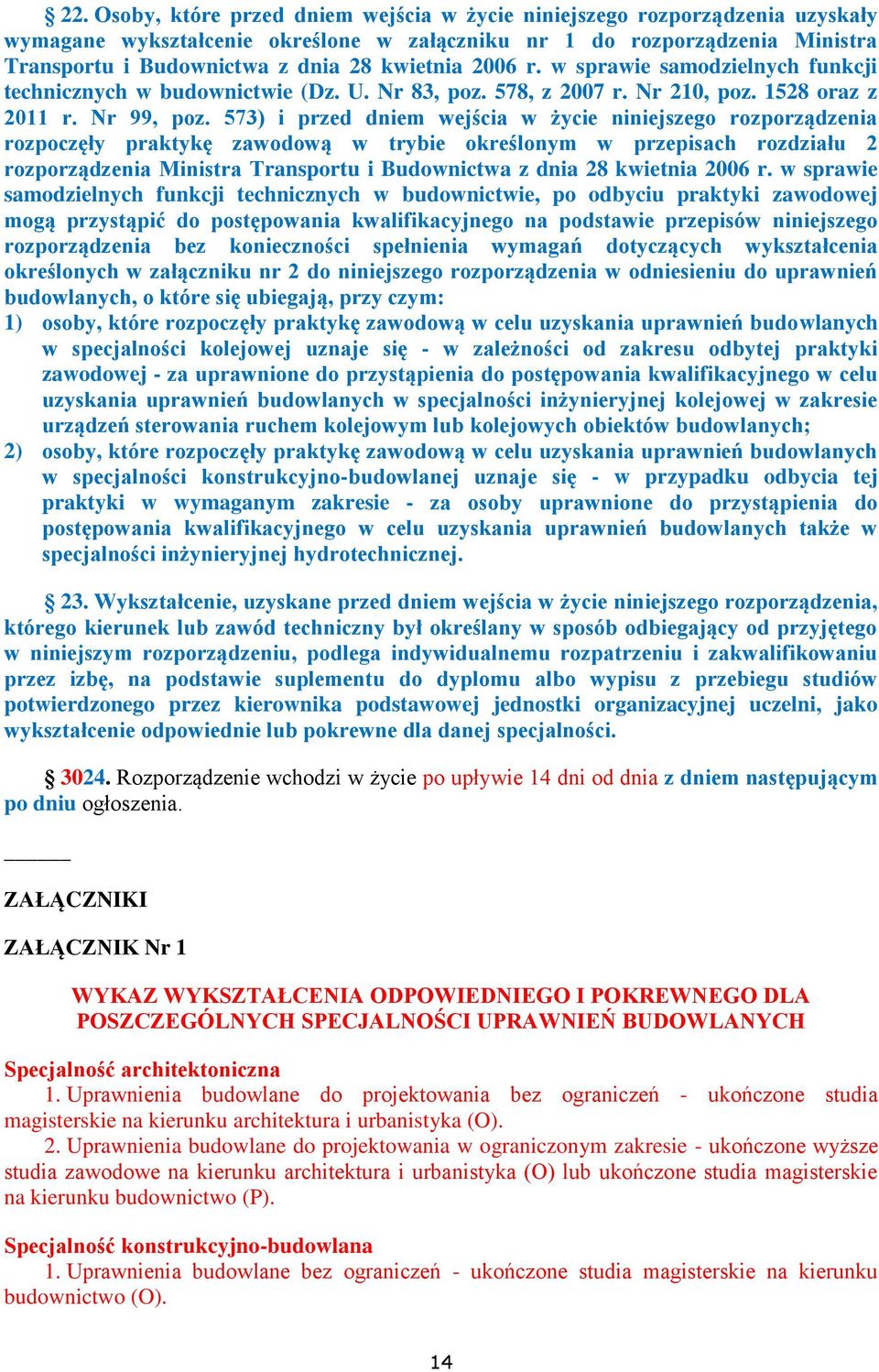 573) i przed dniem wejścia w życie niniejszego rozporządzenia rozpoczęły praktykę zawodową w trybie określonym w przepisach rozdziału 2 rozporządzenia Ministra Transportu i Budownictwa z dnia 28