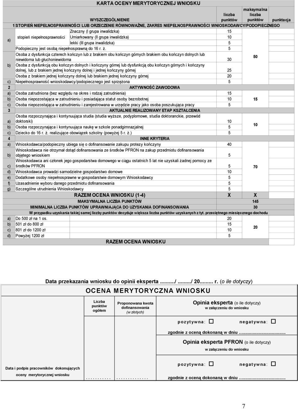 r. ż. Osoba z dysfunkcja czterech kończyn lub z brakiem obu kończyn górnych brakiem obu kończyn dolnych lub niewidoma lub głuchoniewidoma Osoba z dysfunkcją obu kończyn dolnych i kończyny górnej lub