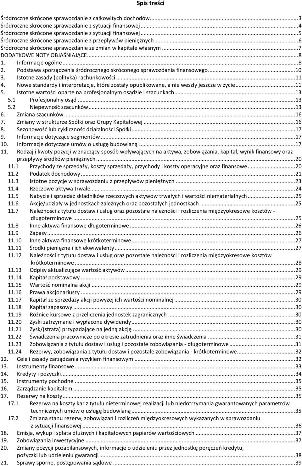 Podstawa sporządzenia śródrocznego skróconego sprawozdania finansowego... 10 3. Istotne zasady (polityka) rachunkowości... 11 4.