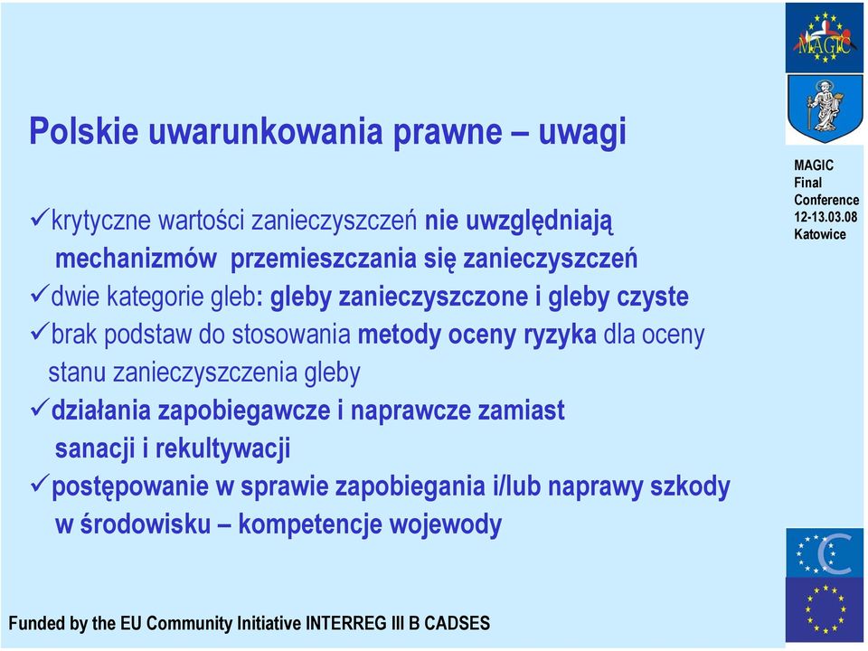 oceny stanu zanieczyszczenia gleby działania zapobiegawcze i naprawcze zamiast sanacji i rekultywacji postępowanie w