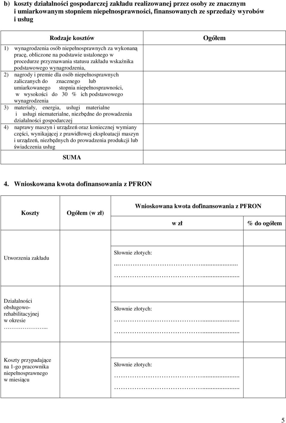 niepełnosprawnych zaliczanych do znacznego lub umiarkowanego stopnia niepełnosprawności, w wysokości do 30 % ich podstawowego wynagrodzenia 3) materiały, energia, usługi materialne i usługi