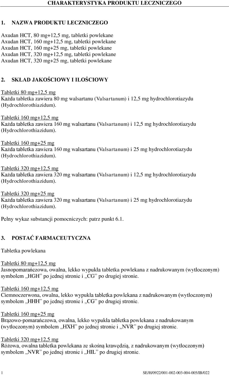 tabletki powlekane Axudan HCT, 320 mg+25 mg, tabletki powlekane 2.