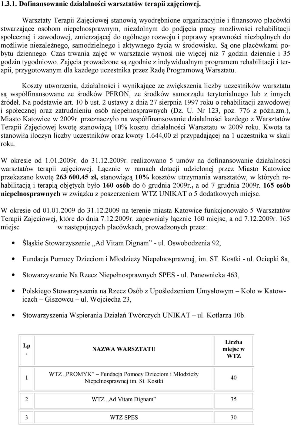 zawodowej, zmierzającej do ogólnego rozwoju i poprawy sprawności niezbędnych do możliwie niezależnego, samodzielnego i aktywnego życia w środowisku. Są one placówkami pobytu dziennego.
