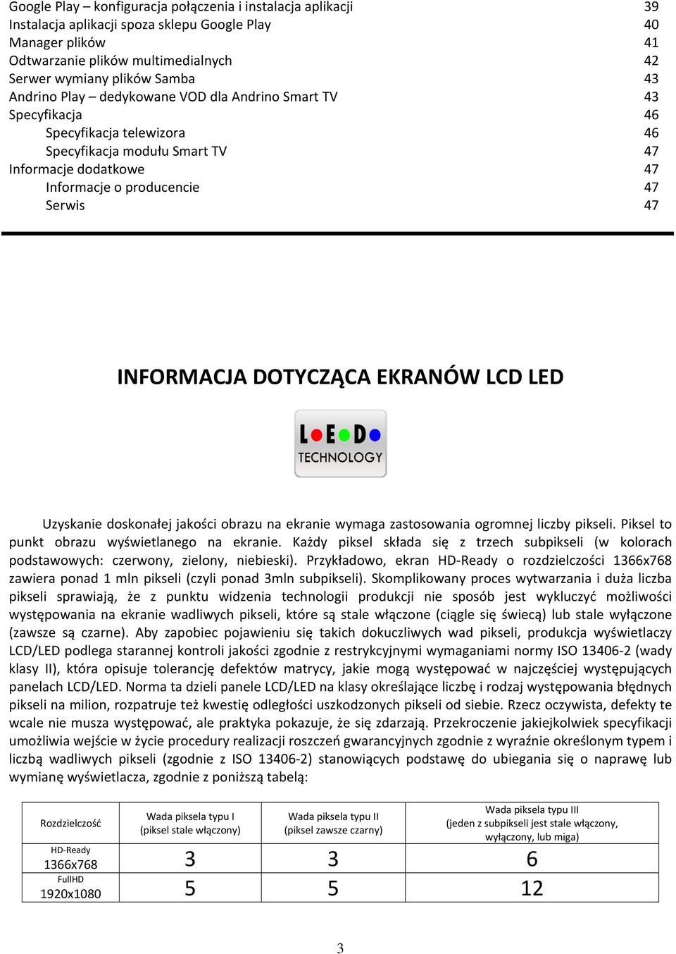 DOTYCZĄCA EKRANÓW LCD LED Uzyskanie doskonałej jakości obrazu na ekranie wymaga zastosowania ogromnej liczby pikseli. Piksel to punkt obrazu wyświetlanego na ekranie.