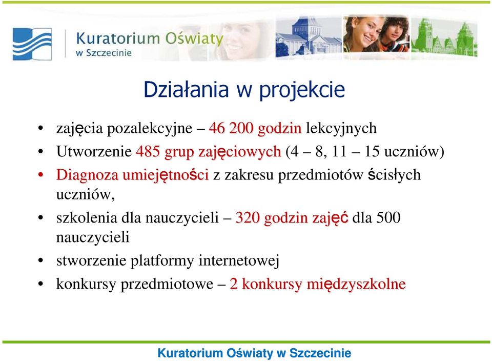 przedmiotów ścisłych uczniów, szkolenia dla nauczycieli 320 godzin zajęć dla