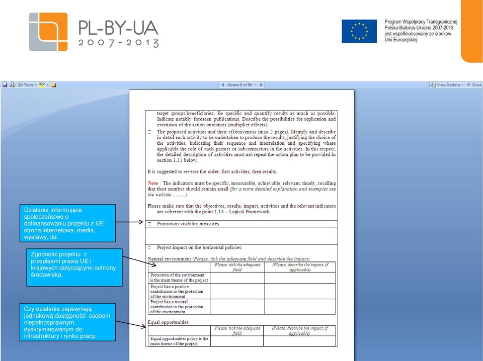 Zgodność projektu z przepisami prawa UE i krajowych dotyczącymi ochrony
