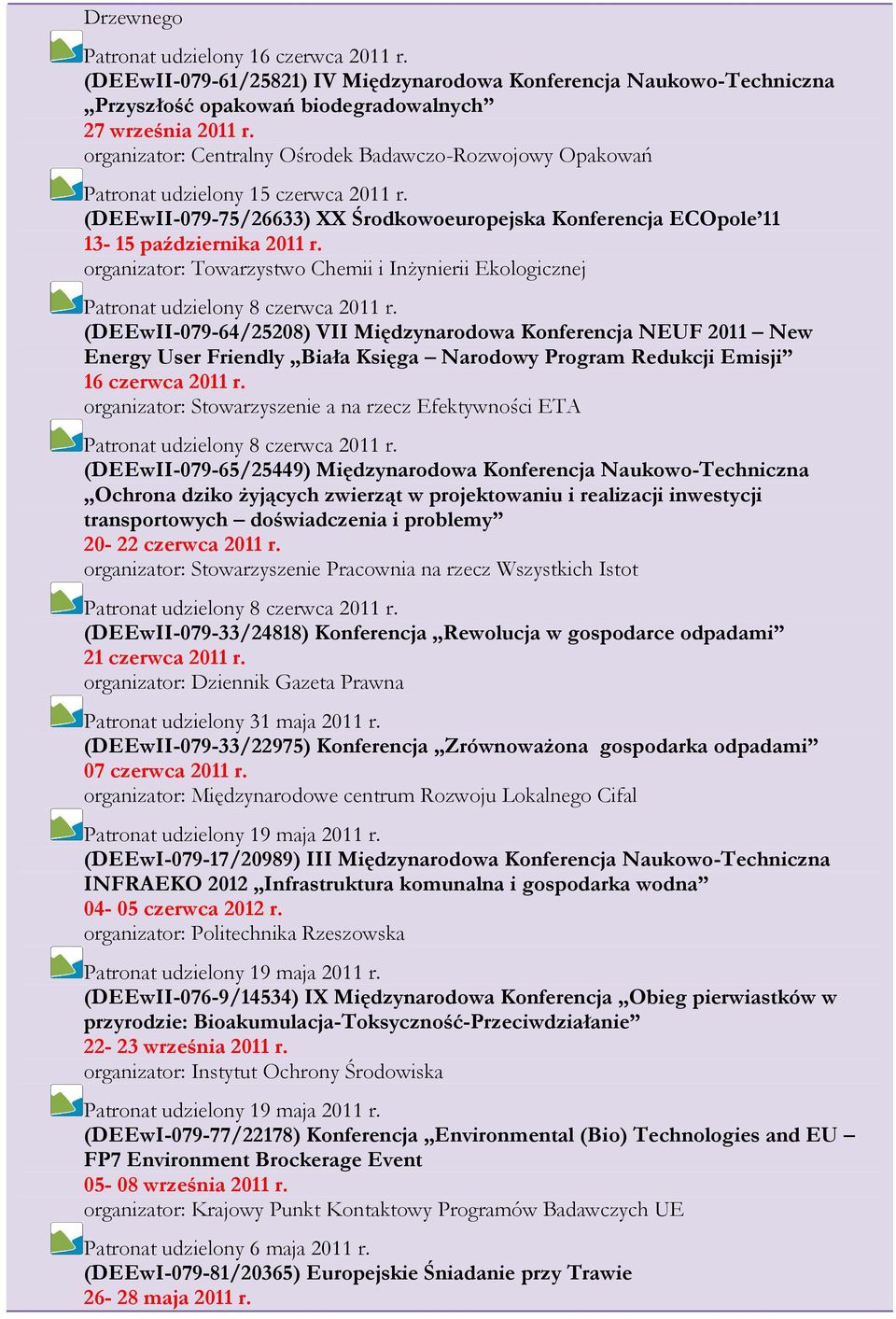 organizator: Towarzystwo Chemii i InŜynierii Ekologicznej Patronat udzielony 8 czerwca 2011 r.